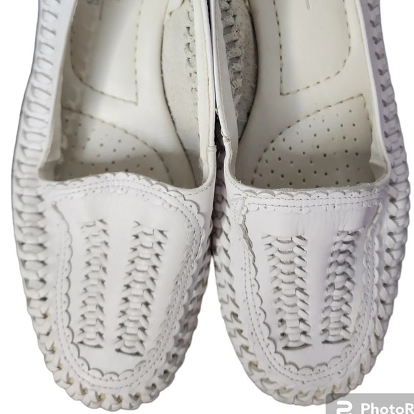 Vintage Huarache Sandals Coastal Prep Boho Festival Women White Leather Sz 6 - Picture 5 of 9